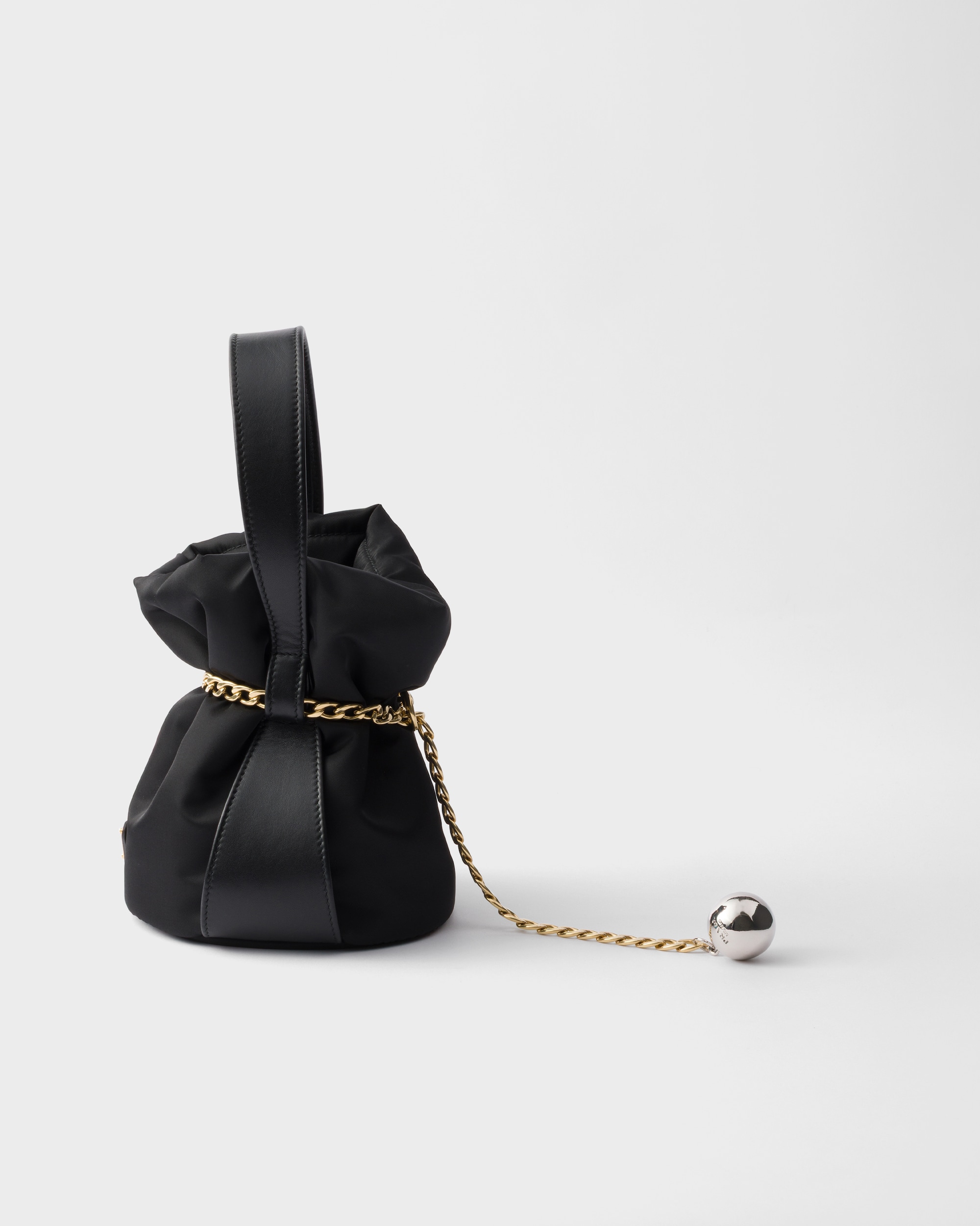 Petit Sac Noir Re-Nylon and nappa leather mini bucket bag - Image 3